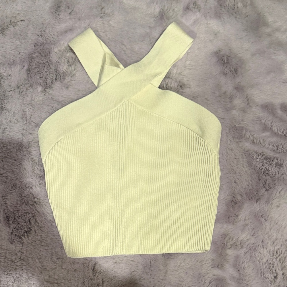 Elegant white Aritzia Babaton Halter Top